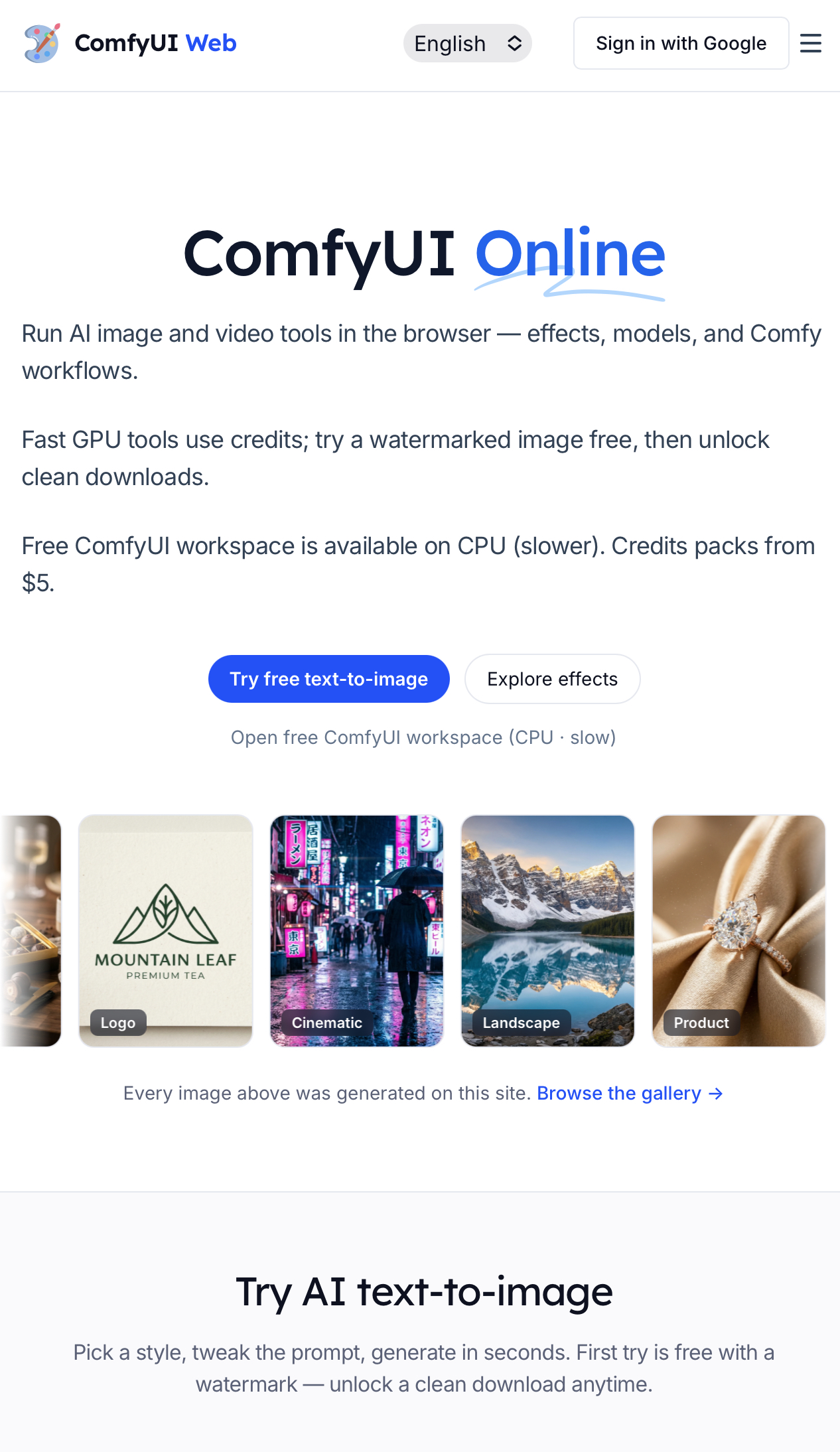 ComfyUIWeb Free Image Generator