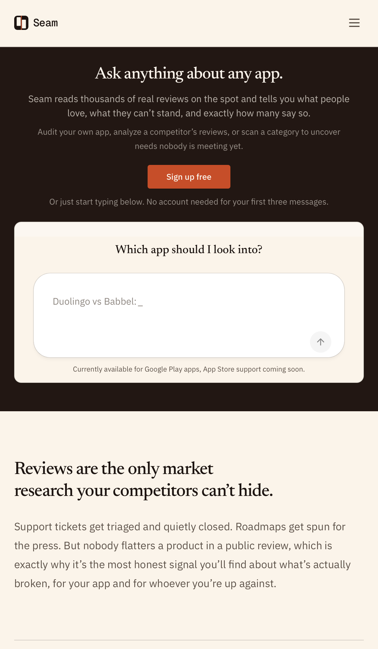 Seam - App Review Analyzer