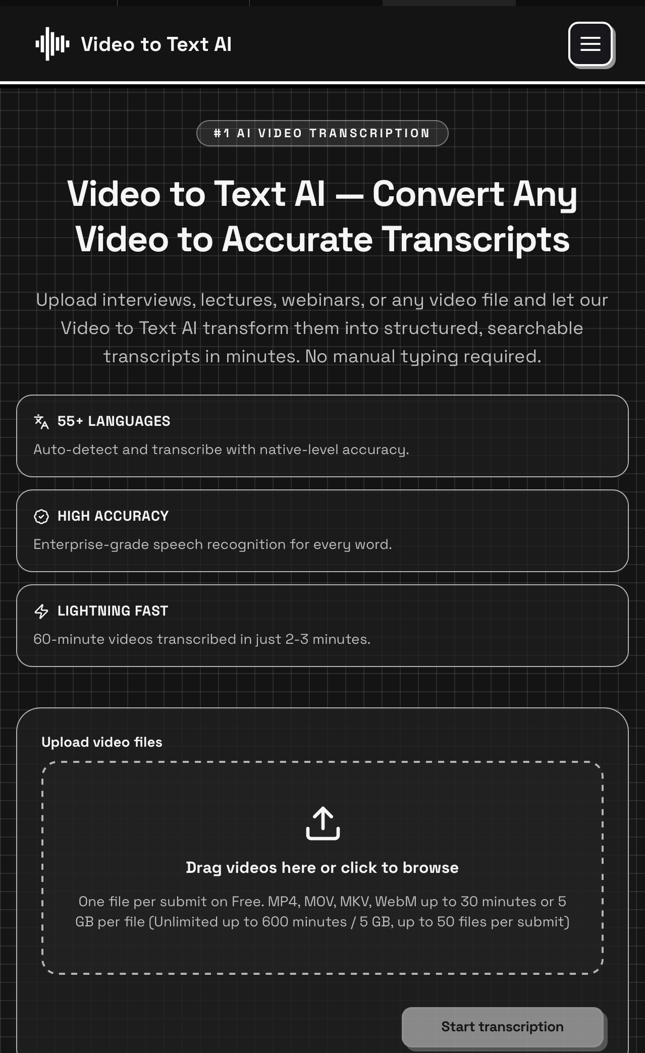 Video to Text AI Transcription