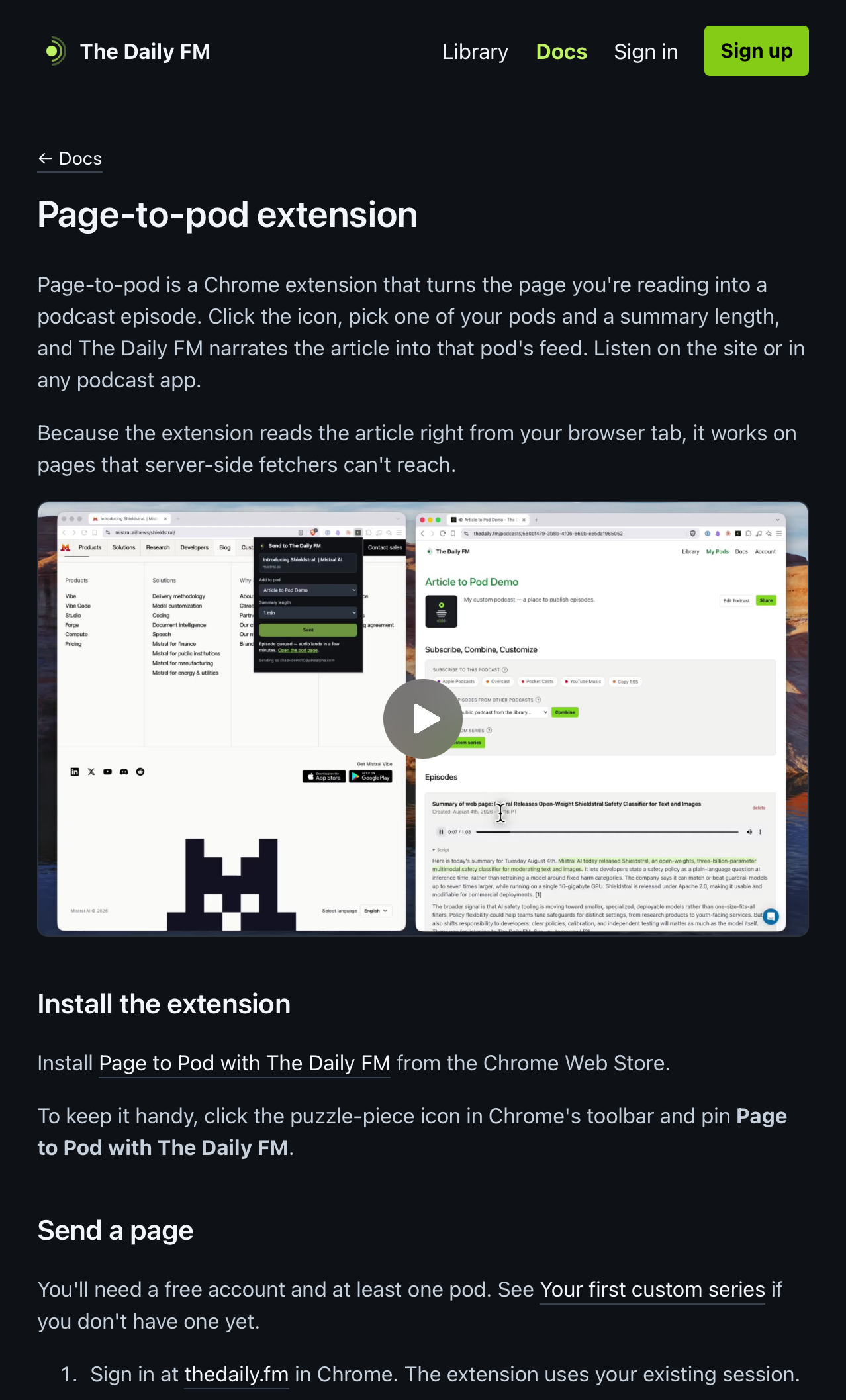 The Daily FM Page to Pod