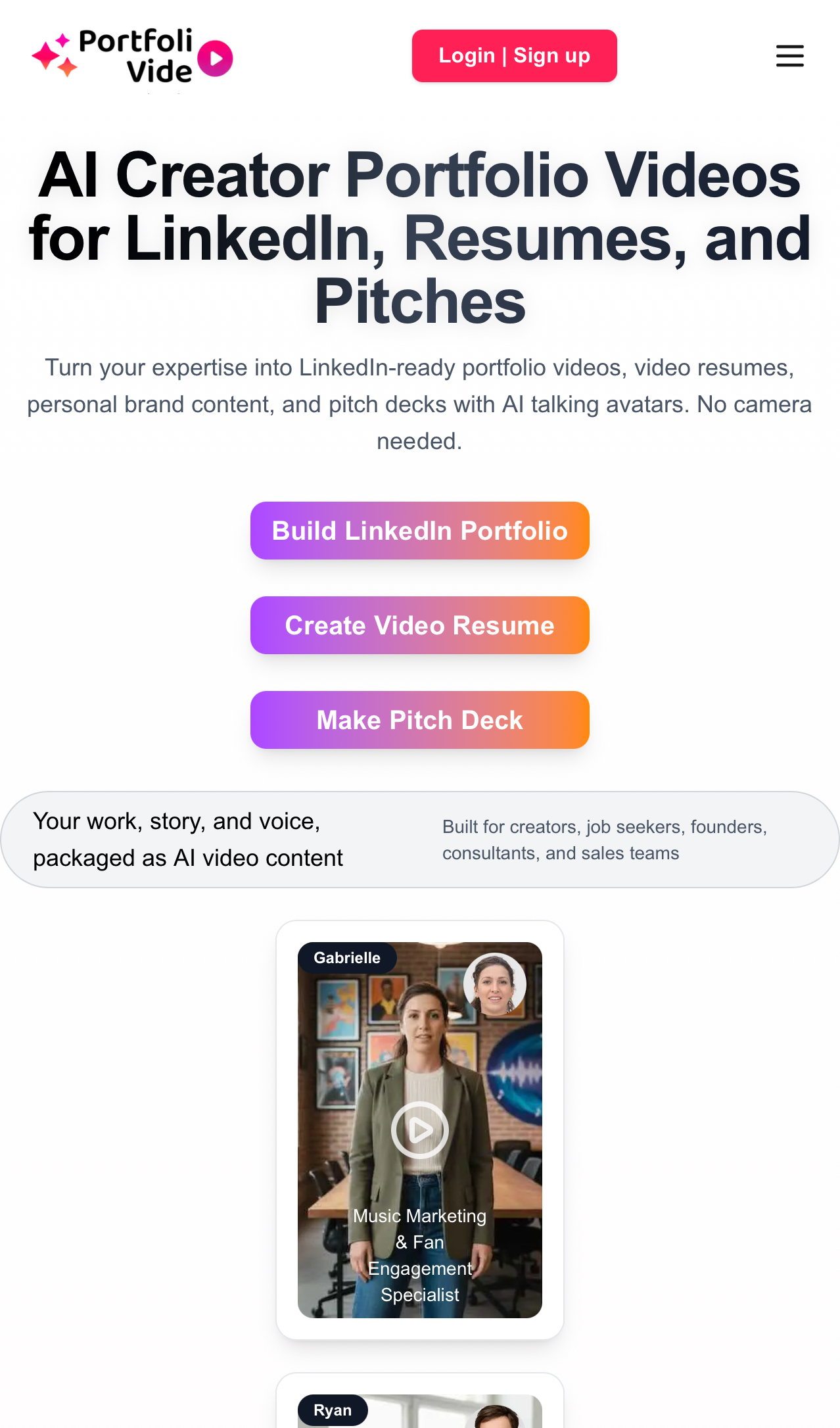 AI Video Resume and Pitch Deck Generator