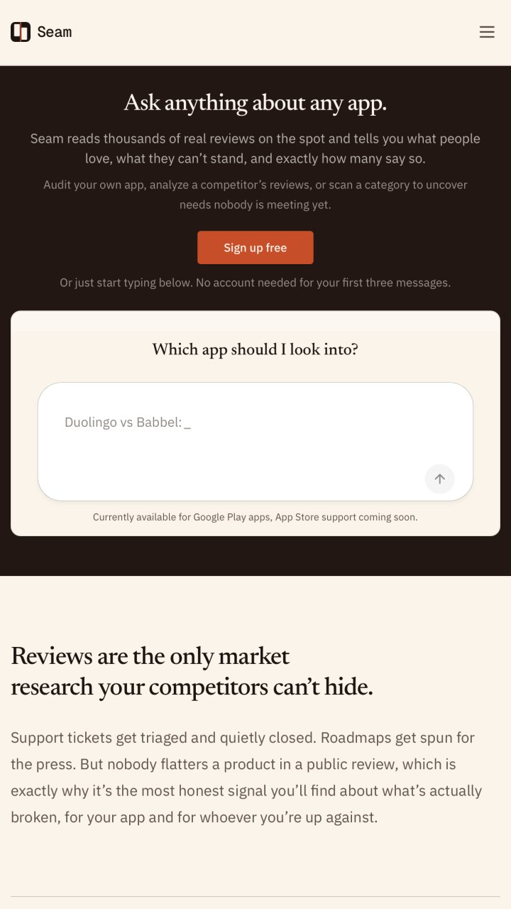 Seam - App Review Analyzer