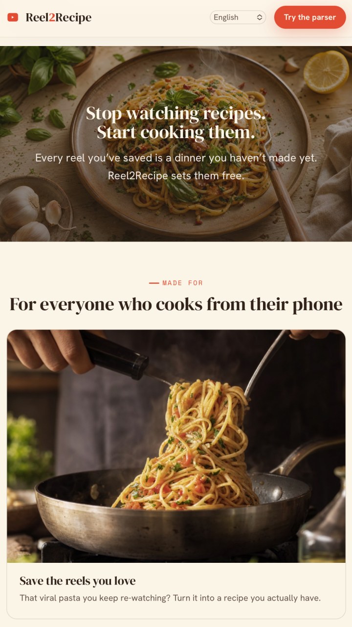 Reel2Recipe