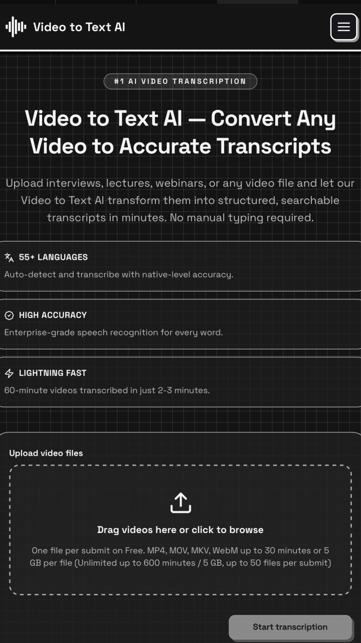 Video to Text AI Transcription