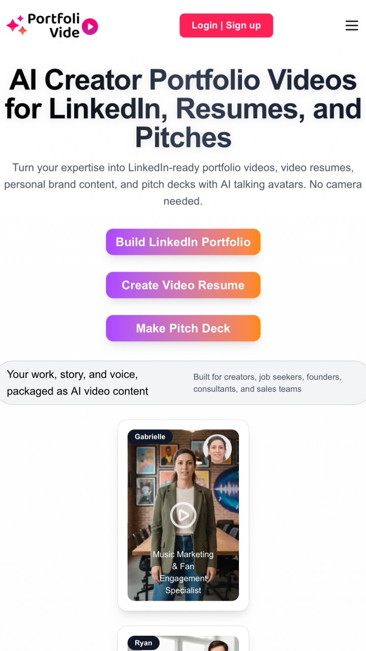 AI Video Resume and Pitch Deck Generator